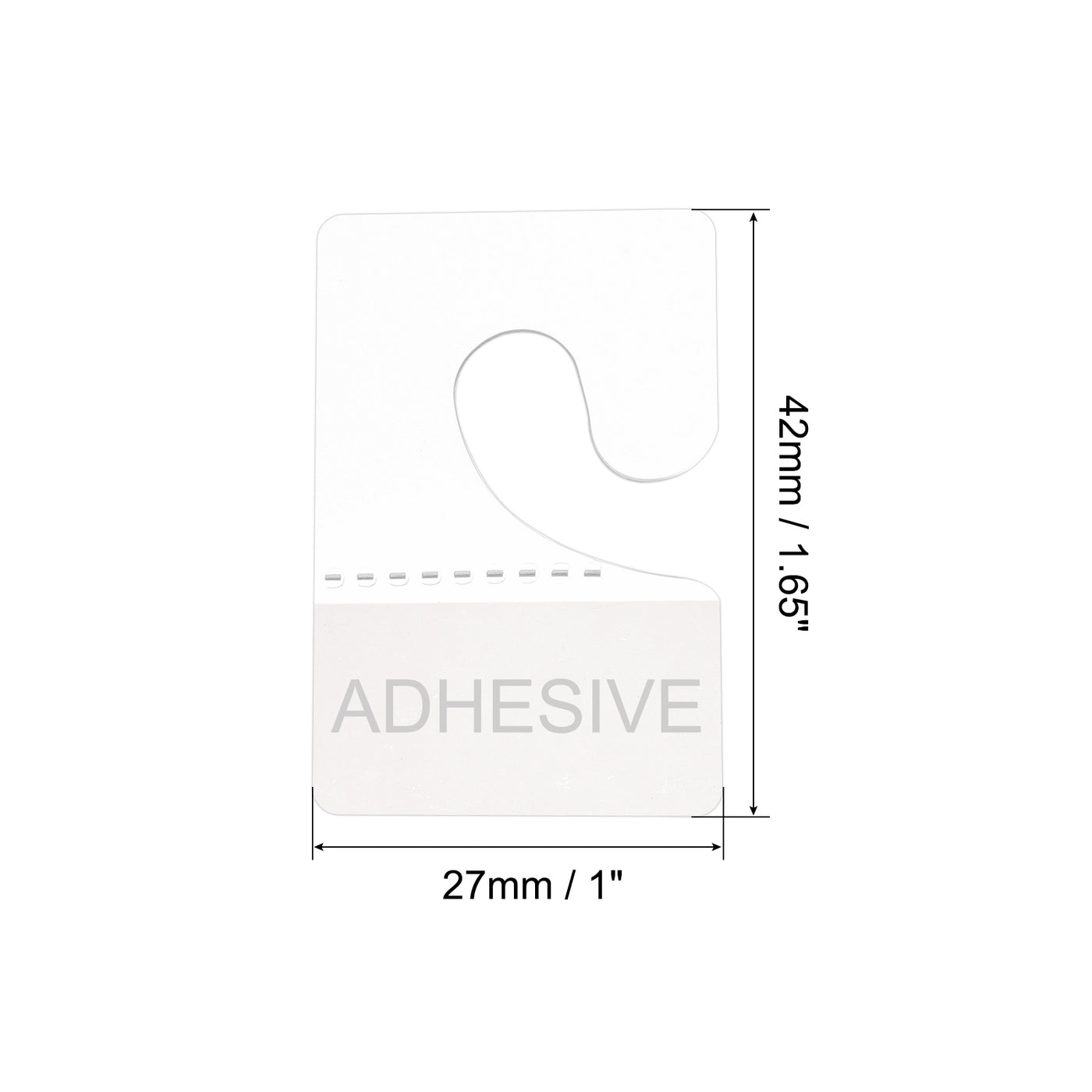Harfington Clear Self Adhesive Hang Tab Hook, 27x42mm Plastic Display Folding Tabs for Retail Store Display, Pack of 300