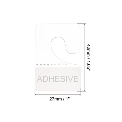 Harfington Clear Self Adhesive Hang Tab Hook, 27x42mm Plastic Display Folding Tabs for Retail Store Display, Pack of 300