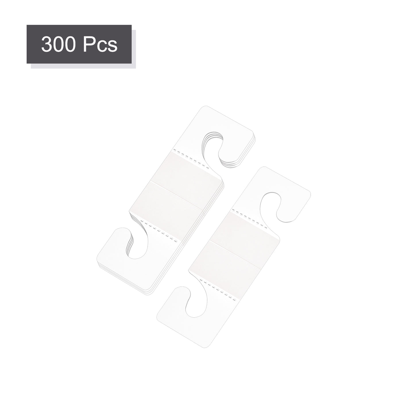 Harfington Clear Self Adhesive Hang Tab Hook, 27x42mm Plastic Display Folding Tabs for Retail Store Display, Pack of 300