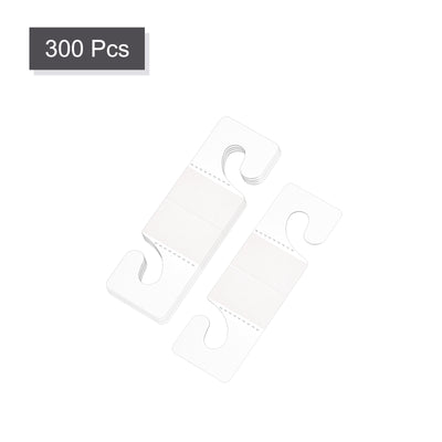 Harfington Clear Self Adhesive Hang Tab Hook, 27x42mm Plastic Display Folding Tabs for Retail Store Display, Pack of 300