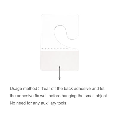 Harfington Clear Self Adhesive Hang Tab Hook, 27x42mm Plastic Display Folding Tabs for Retail Store Display, Pack of 300