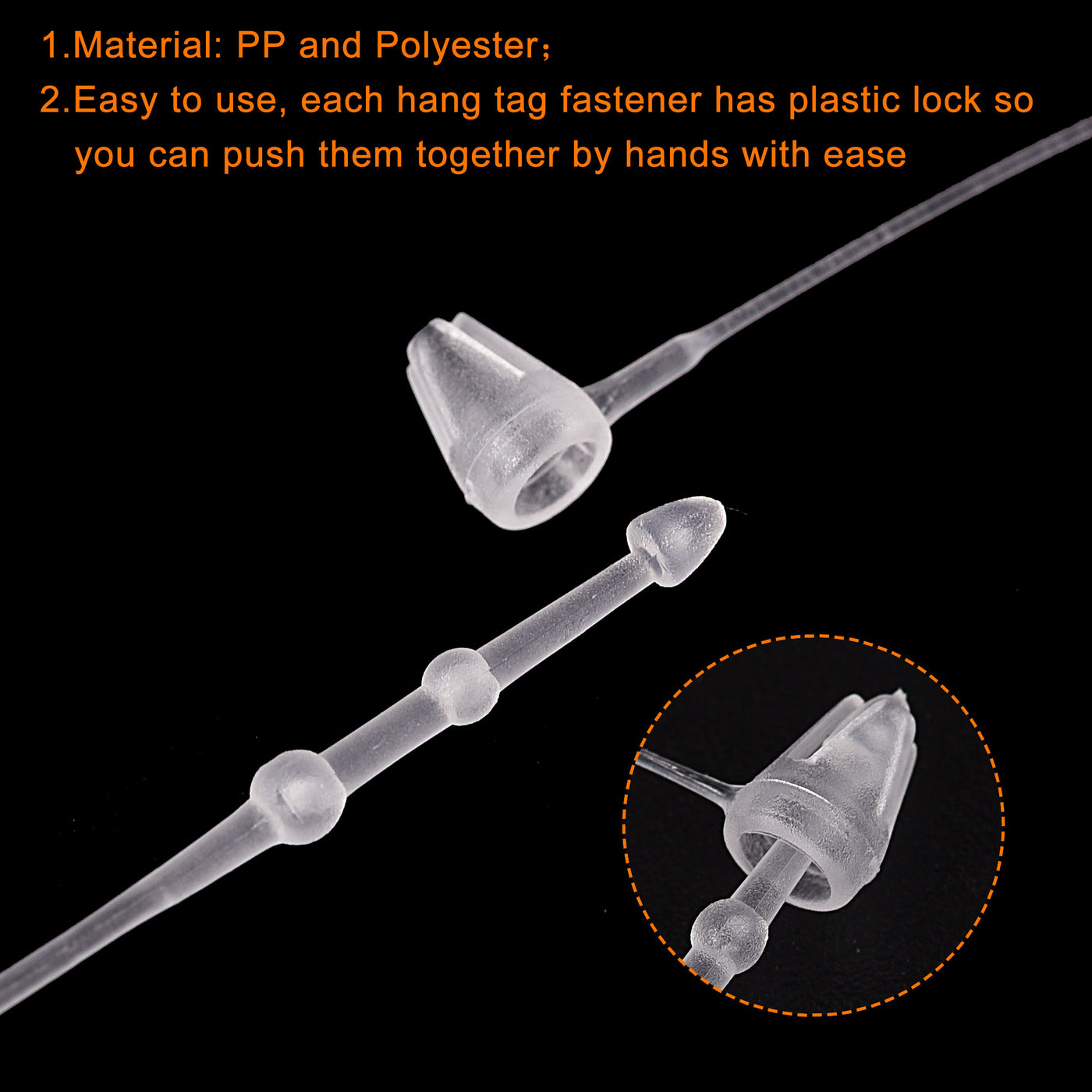 Harfington Snap Lock Pins Loop Price Tag Fastener Plastic Tags
