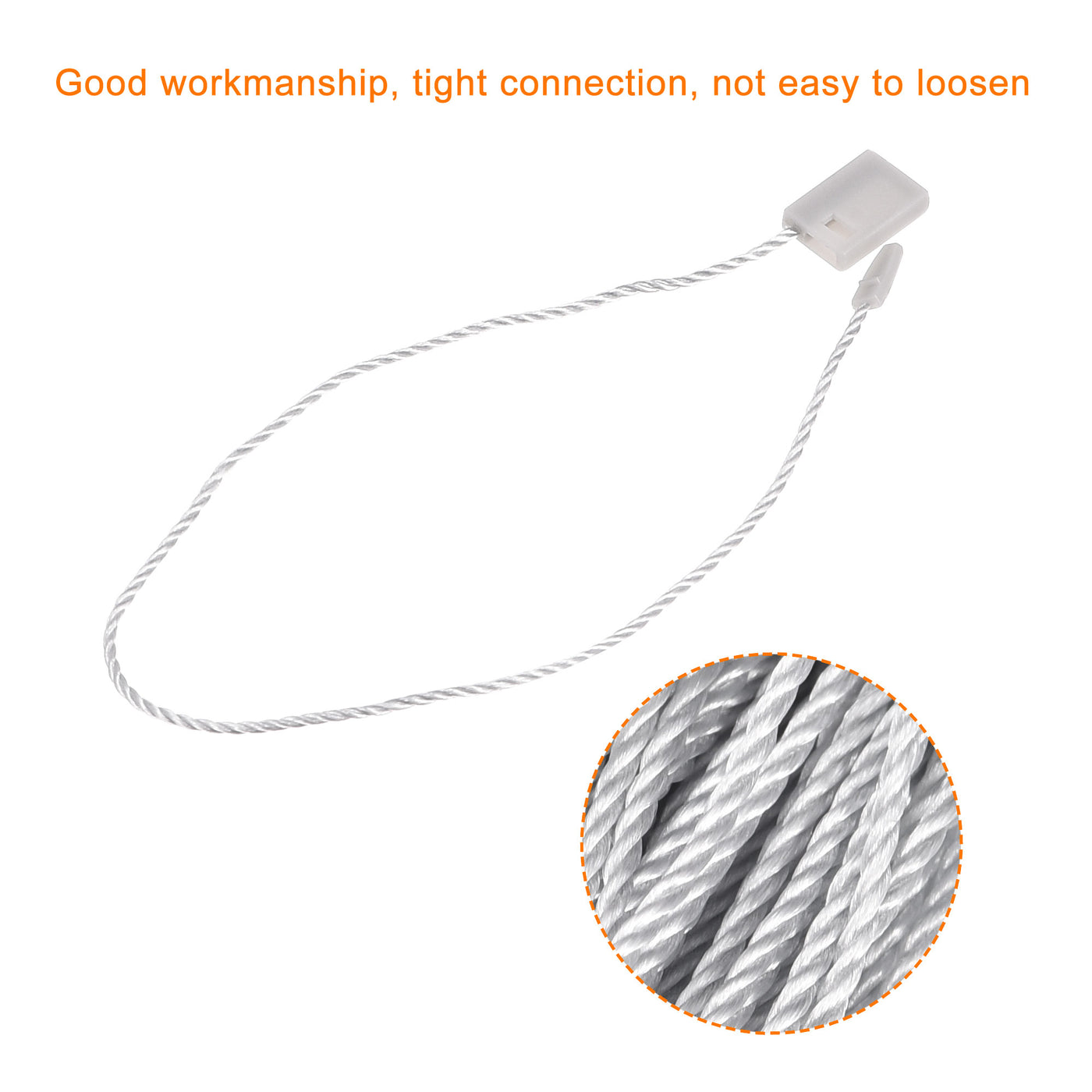 Harfington Hang Tag String Snap Lock Price Tag Fastener Ties Grey 7 Inch 1000pcs