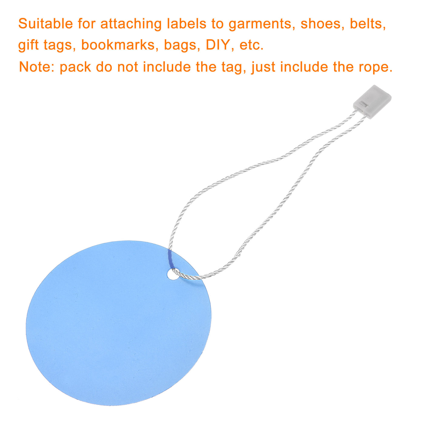 Harfington Hang Tag String Snap Lock Price Tag Fastener Ties Grey 7 Inch 1000pcs