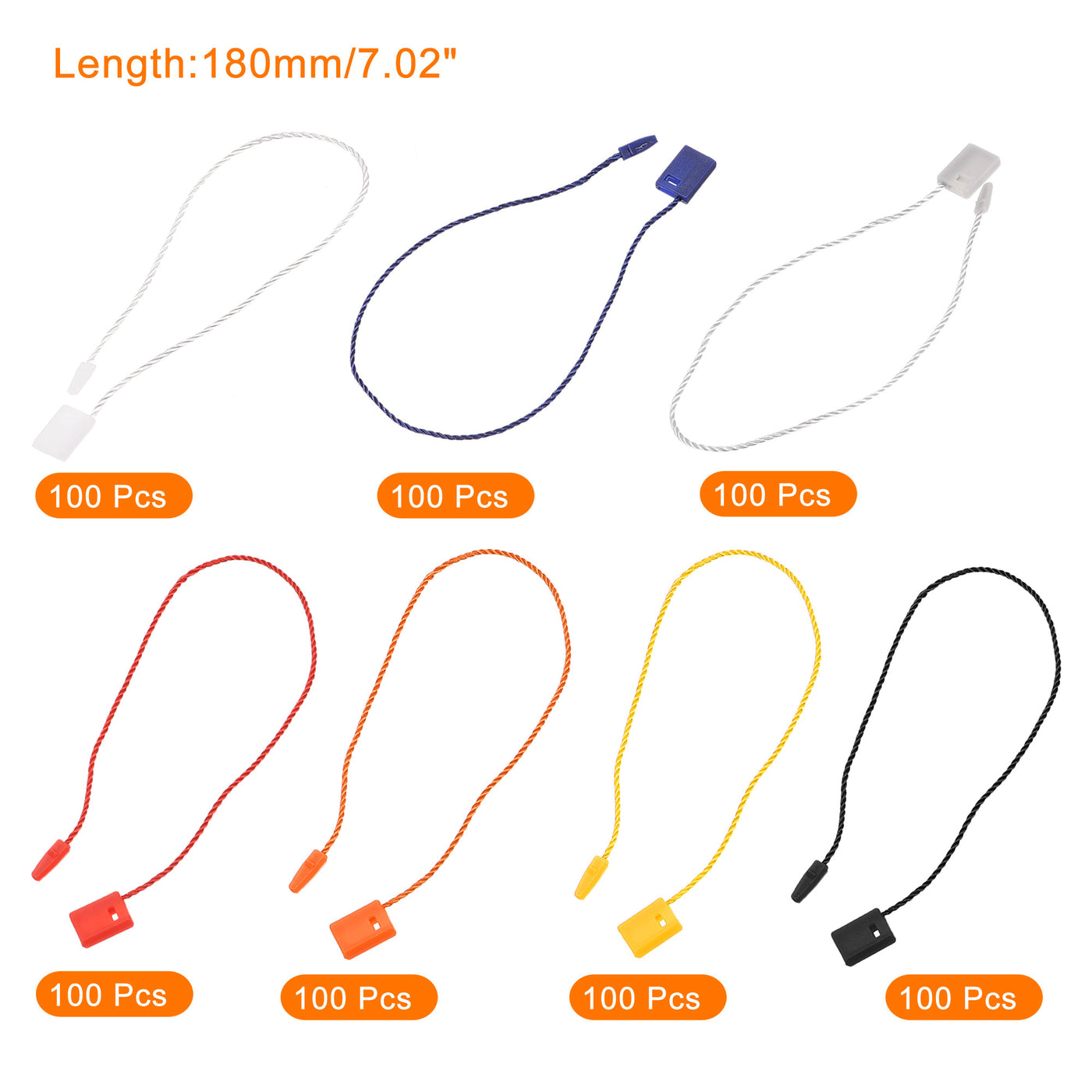 Harfington Hang Tag String Snap Lock Price Tag Fastener Ties 7 Colors 7 Inch 700pcs