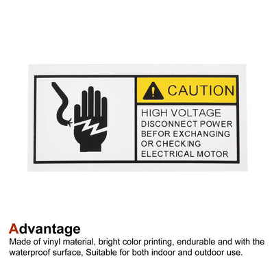 Harfington Rectangle Electrical Shock Risk Warning Sign Yellow with Black Words