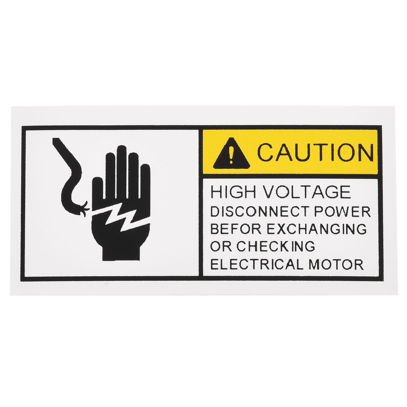 Harfington Rectangle Electrical Shock Risk Warning Sign Yellow with Black Words