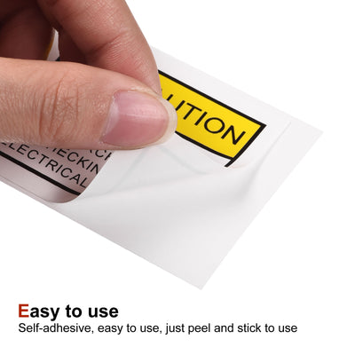 Harfington Rectangle Electrical Shock Risk Warning Sign Yellow with Black Words