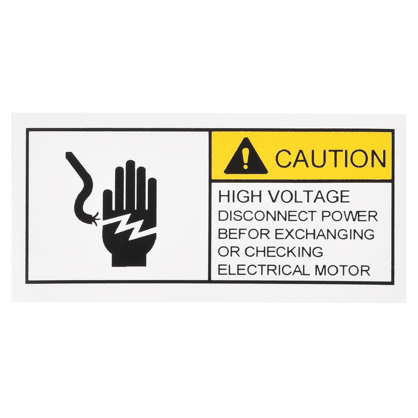 Harfington Rectangle Electrical Shock Risk Warning Sign Yellow with Black Words