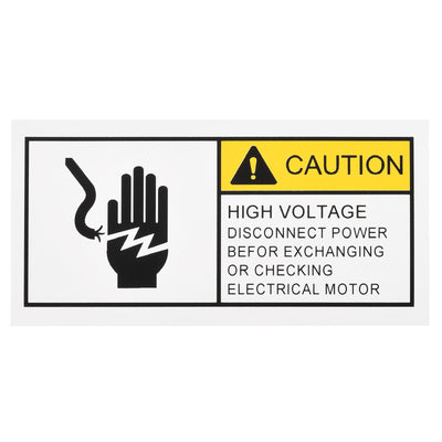Harfington Rectangle Electrical Shock Risk Warning Sign Yellow with Black Words