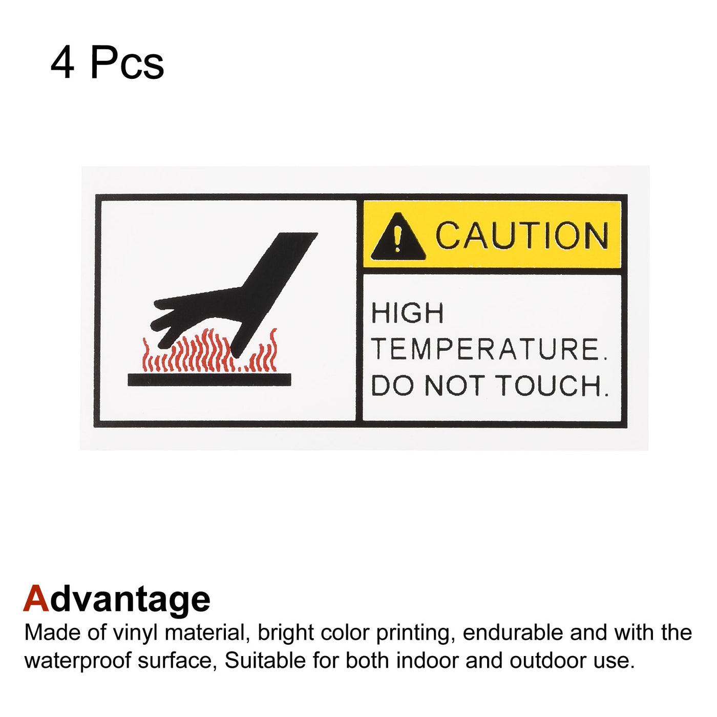 Harfington Rectangle High Temperatures Warning Sign Word
