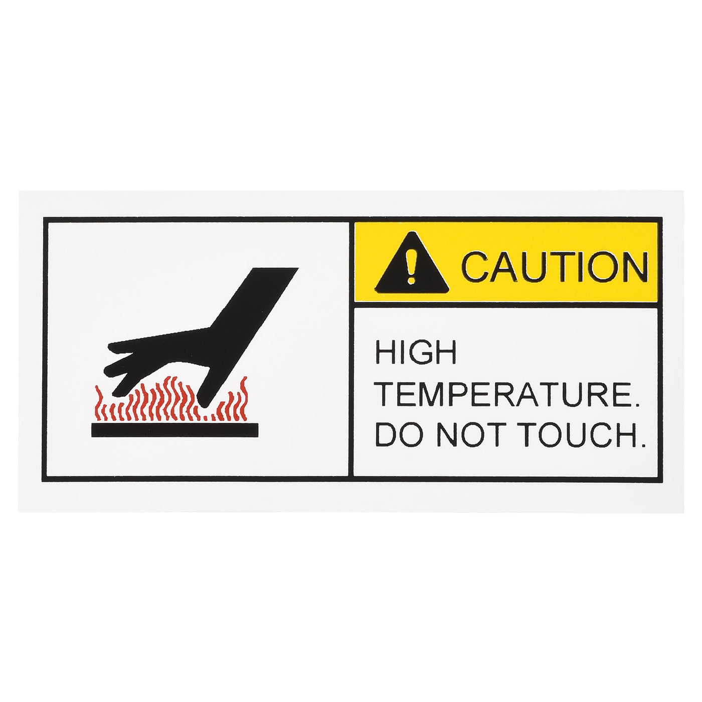 Harfington Rectangle High Surface Temperatures Warning Sign Yellow with Black Words
