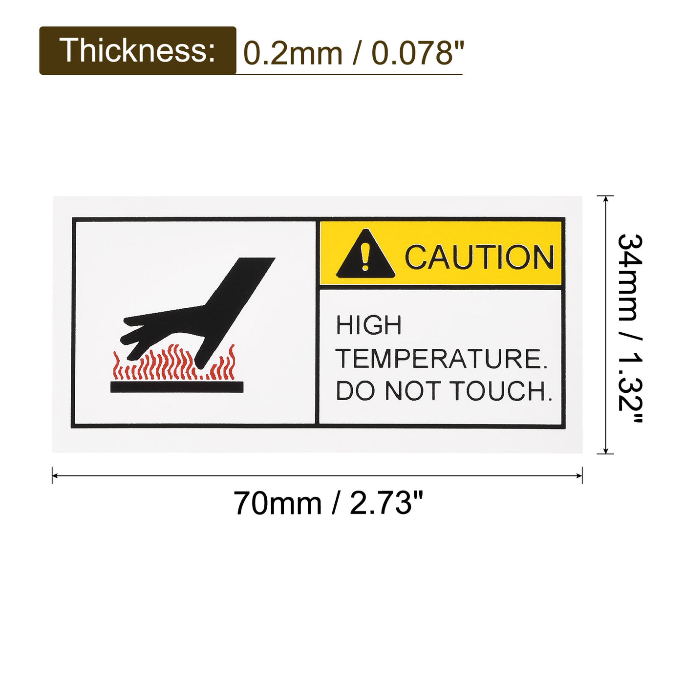 Harfington Rectangle High Temperatures Warning Sign Word