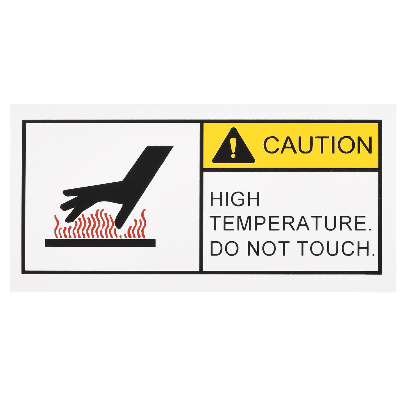 Harfington Rectangle High Surface Temperatures Warning Sign Yellow with Black Words