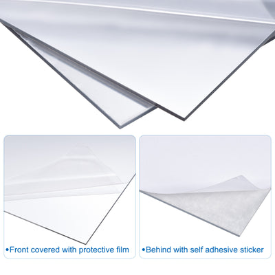 Harfington Uxcell Flexible Mirror Sheets Acrylic Self Adhesive Non Glass Wall Sticker