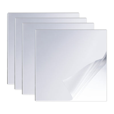 Harfington Uxcell Flexible Mirror Sheets Acrylic Self Adhesive Non Glass Wall Sticker