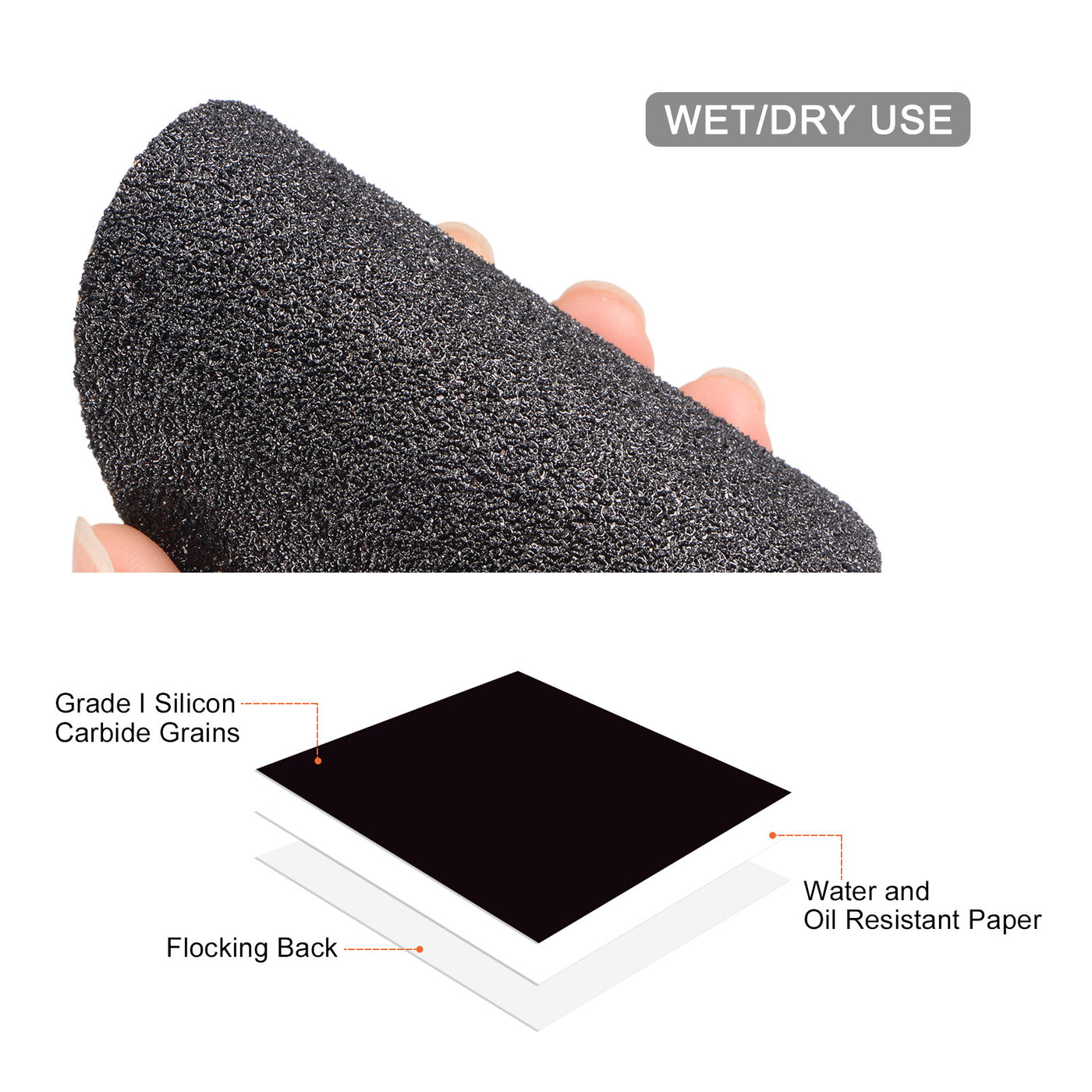 uxcell Sanding Discs Wet/Dry Hook and Loop Silicon Carbide