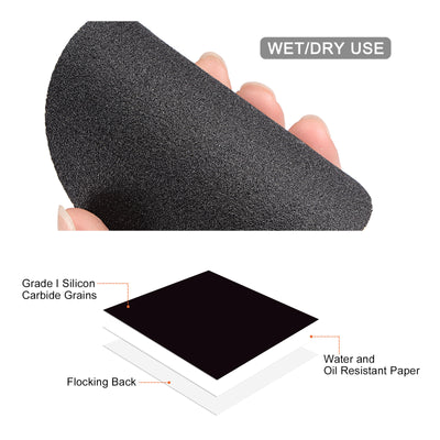 Harfington Sanding Discs Wet/Dry Hook and Loop Silicon Carbide