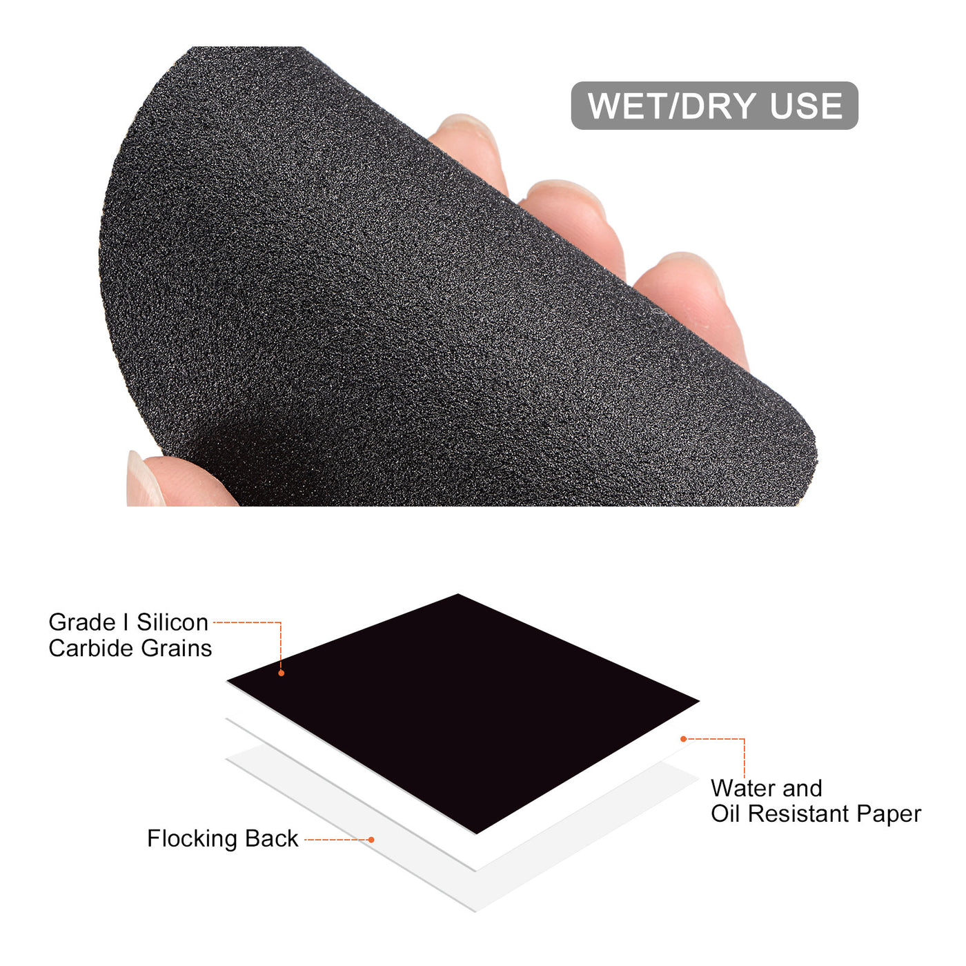 uxcell Sanding Discs Wet/Dry Hook and Loop Silicon Carbide