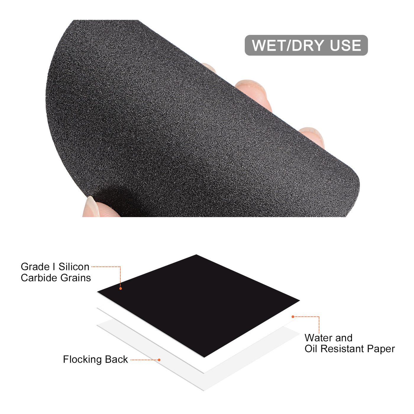 uxcell Sanding Discs Wet/Dry Hook and Loop Silicon Carbide