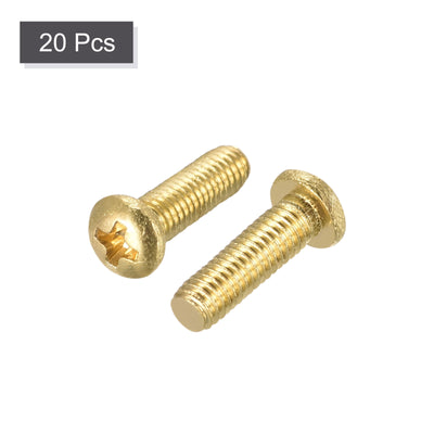 Harfington Brass Machine Screw, Phillips Pan Head Fastener Bolts for Furniture, Office Equipment, Electronics