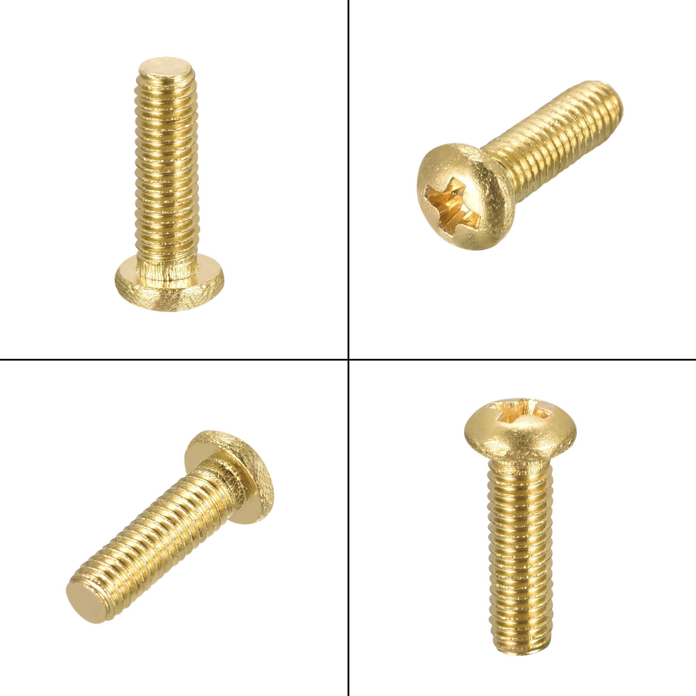 Harfington Brass Machine Screw, Phillips Pan Head Fastener Bolts for Furniture, Office Equipment, Electronics