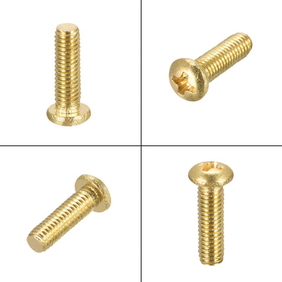 Harfington Brass Machine Screw, Phillips Pan Head Fastener Bolts for Furniture, Office Equipment, Electronics