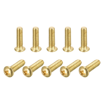 Harfington Brass Machine Screw, Phillips Pan Head Fastener Bolts for Furniture, Office Equipment, Electronics