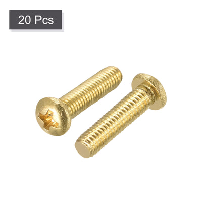 Harfington Brass Machine Screw, Phillips Pan Head Fastener Bolts for Furniture, Office Equipment, Electronics
