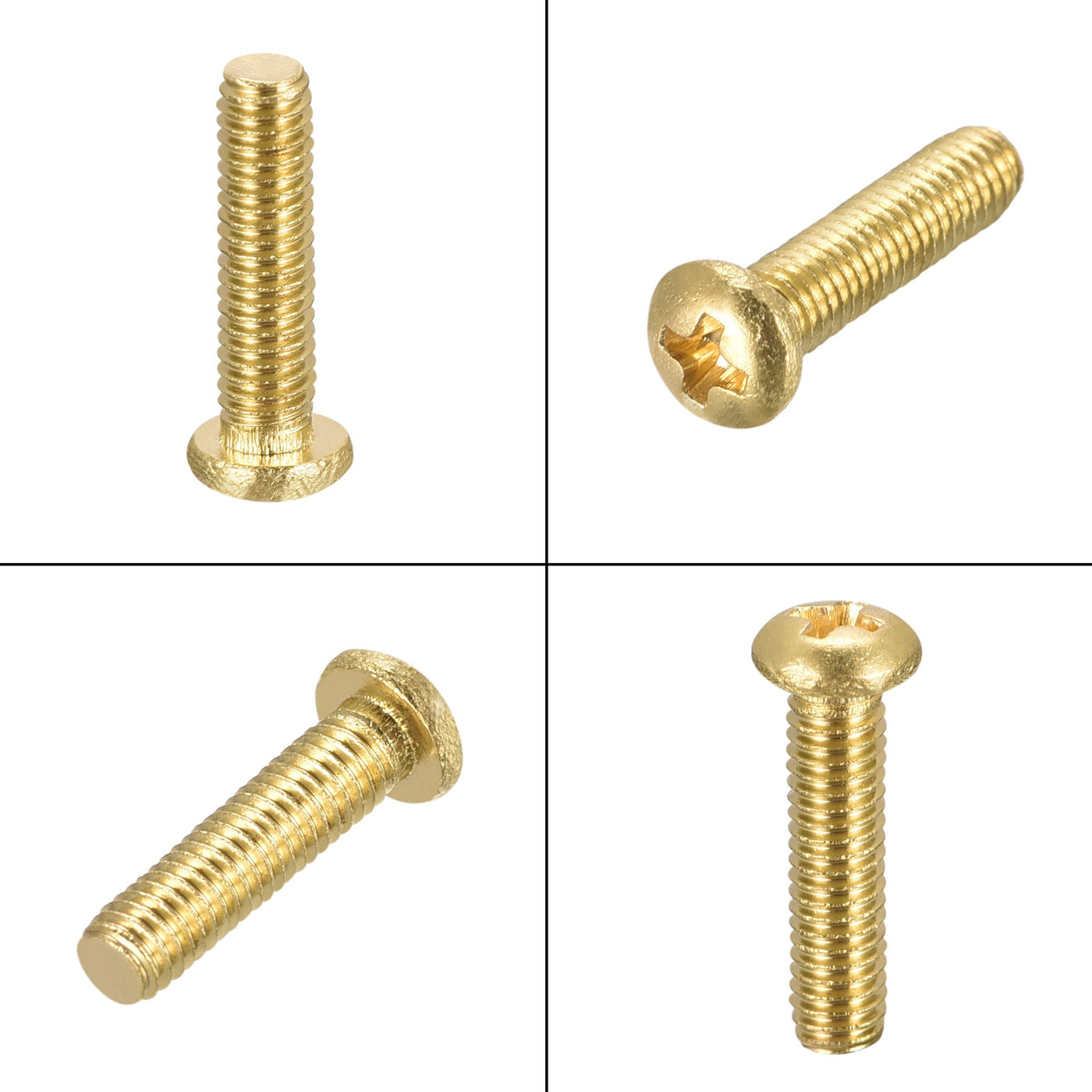 Harfington Brass Machine Screw, Phillips Pan Head Fastener Bolts for Furniture, Office Equipment, Electronics