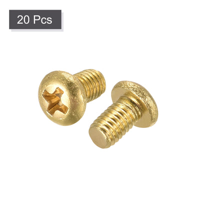 Harfington Brass Machine Screw, Phillips Pan Head Fastener Bolts for Furniture, Office Equipment, Electronics