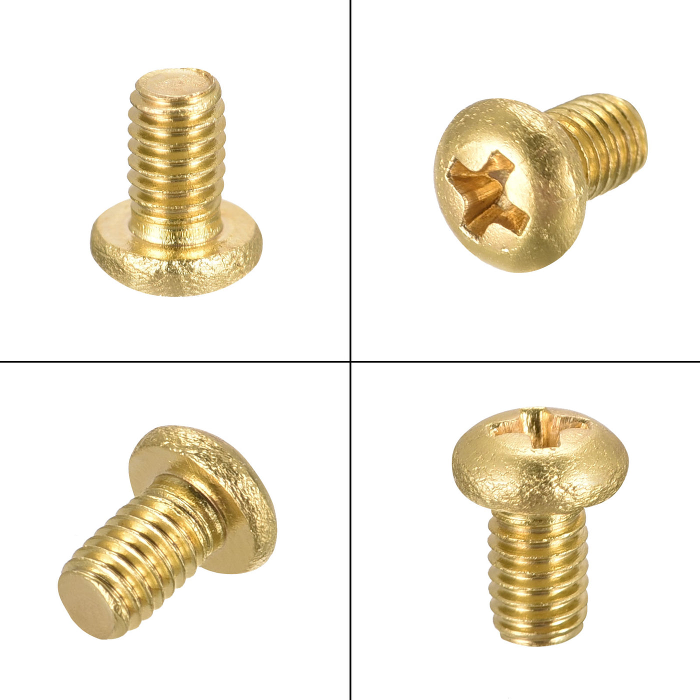 Harfington Brass Machine Screw, Phillips Pan Head Fastener Bolts for Furniture, Office Equipment, Electronics