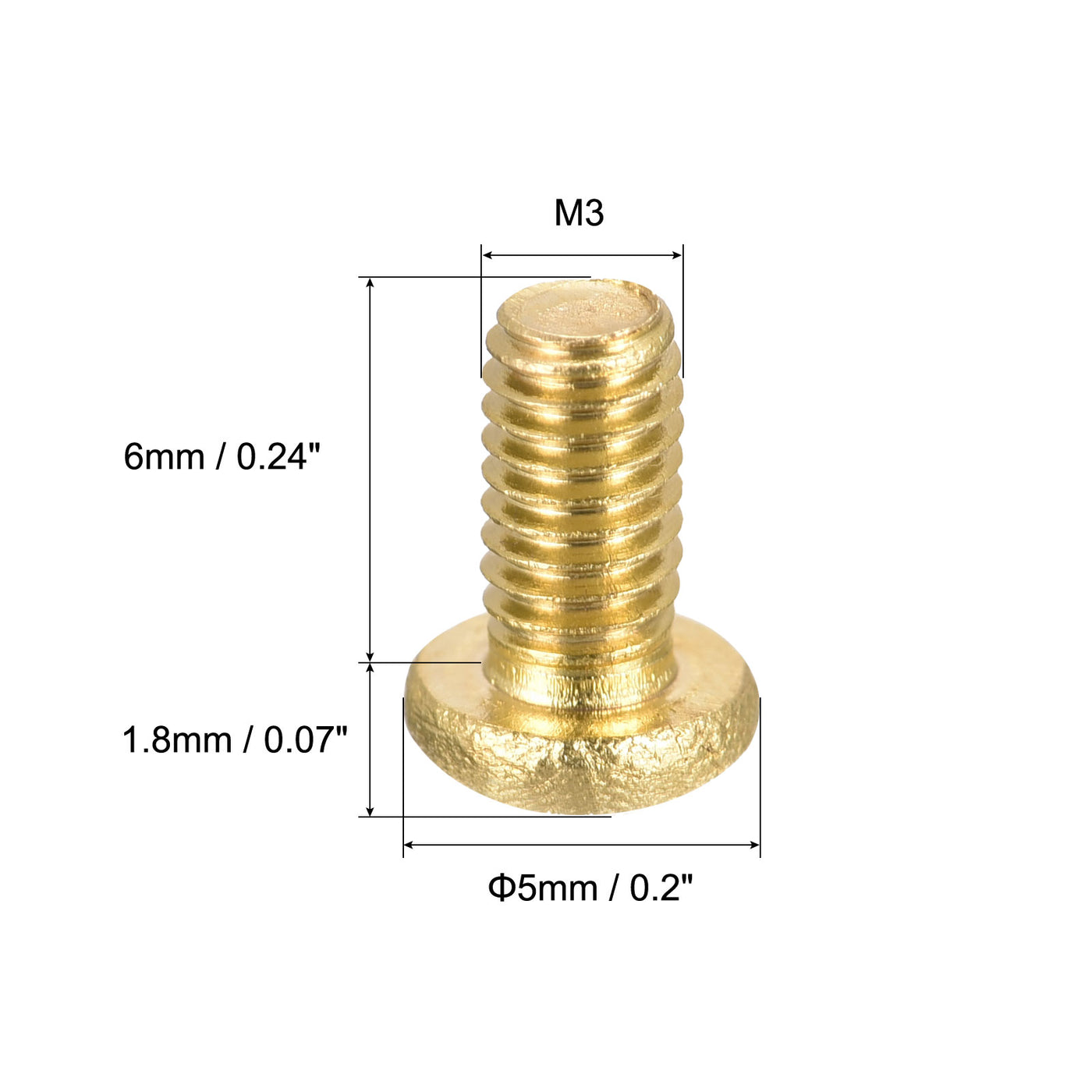 Harfington Brass Machine Screw, Phillips Pan Head Fastener Bolts for Furniture, Office Equipment, Electronics