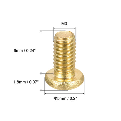 Harfington Brass Machine Screw, Phillips Pan Head Fastener Bolts for Furniture, Office Equipment, Electronics