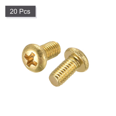 Harfington Brass Machine Screw, Phillips Pan Head Fastener Bolts for Furniture, Office Equipment, Electronics