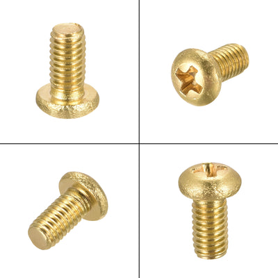 Harfington Brass Machine Screw, Phillips Pan Head Fastener Bolts for Furniture, Office Equipment, Electronics