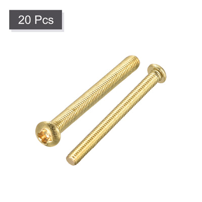 Harfington Brass Machine Screw, Phillips Pan Head Fastener Bolts for Furniture, Office Equipment, Electronics