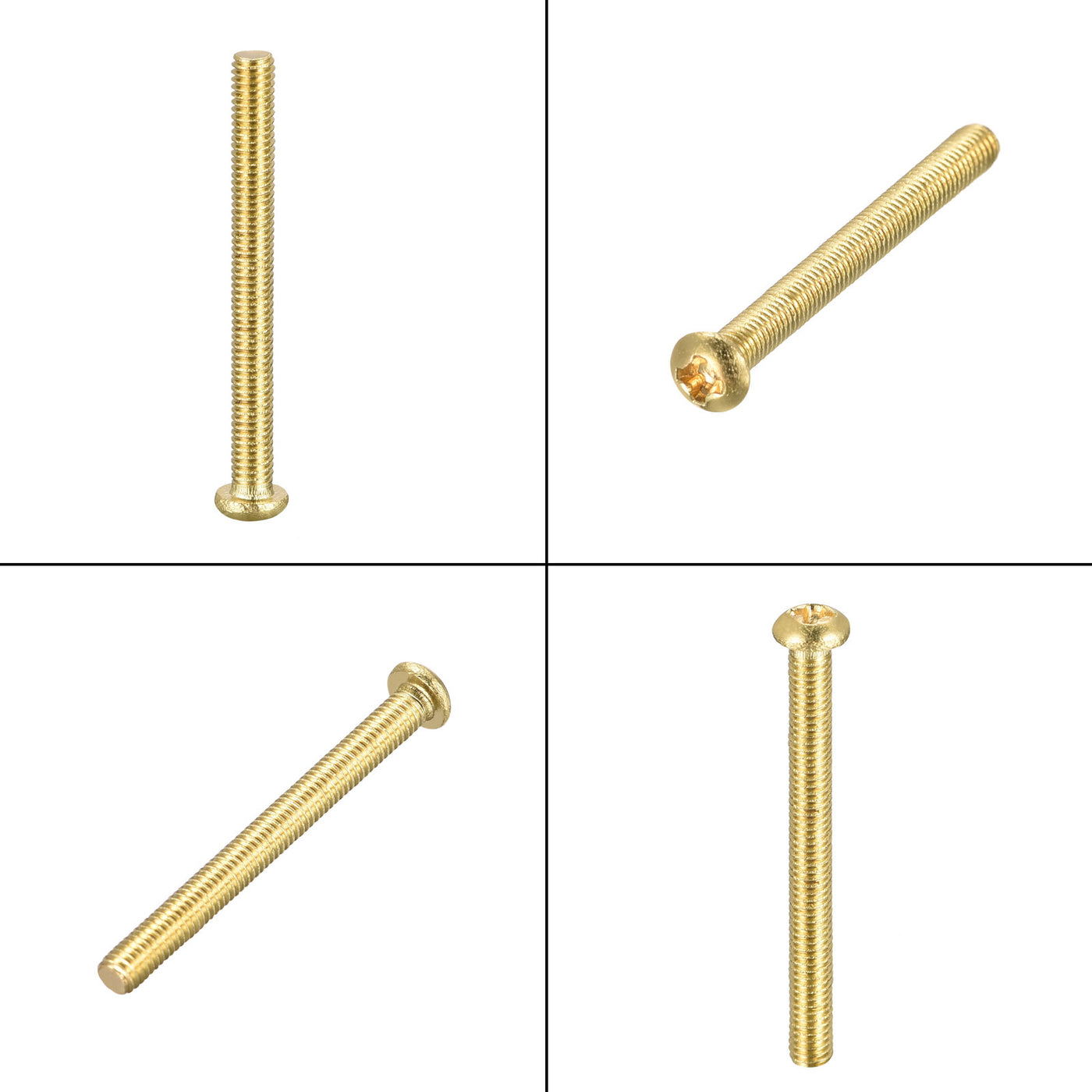 Harfington Brass Machine Screw, Phillips Pan Head Fastener Bolts for Furniture, Office Equipment, Electronics