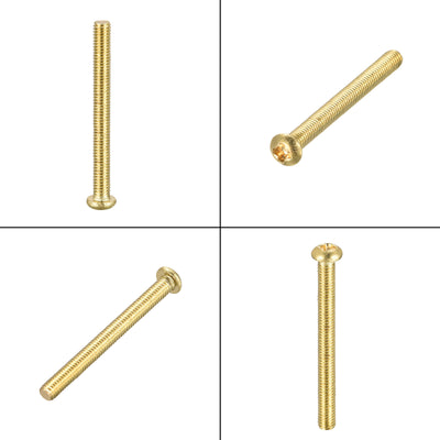 Harfington Brass Machine Screw, Phillips Pan Head Fastener Bolts for Furniture, Office Equipment, Electronics