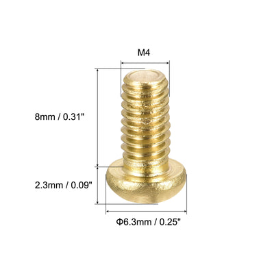 Harfington Brass Machine Screw, Phillips Pan Head Fastener Bolts for Furniture, Office Equipment, Electronics