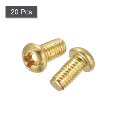 Harfington Brass Machine Screw, Phillips Pan Head Fastener Bolts for Furniture, Office Equipment, Electronics