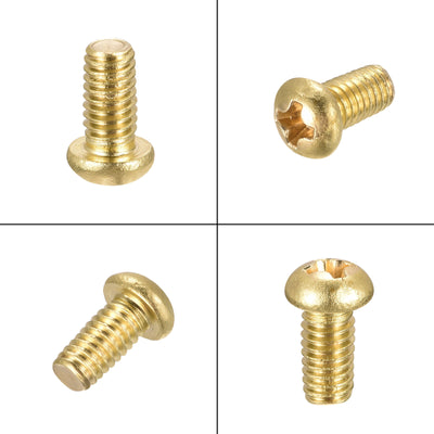 Harfington Brass Machine Screw, Phillips Pan Head Fastener Bolts for Furniture, Office Equipment, Electronics