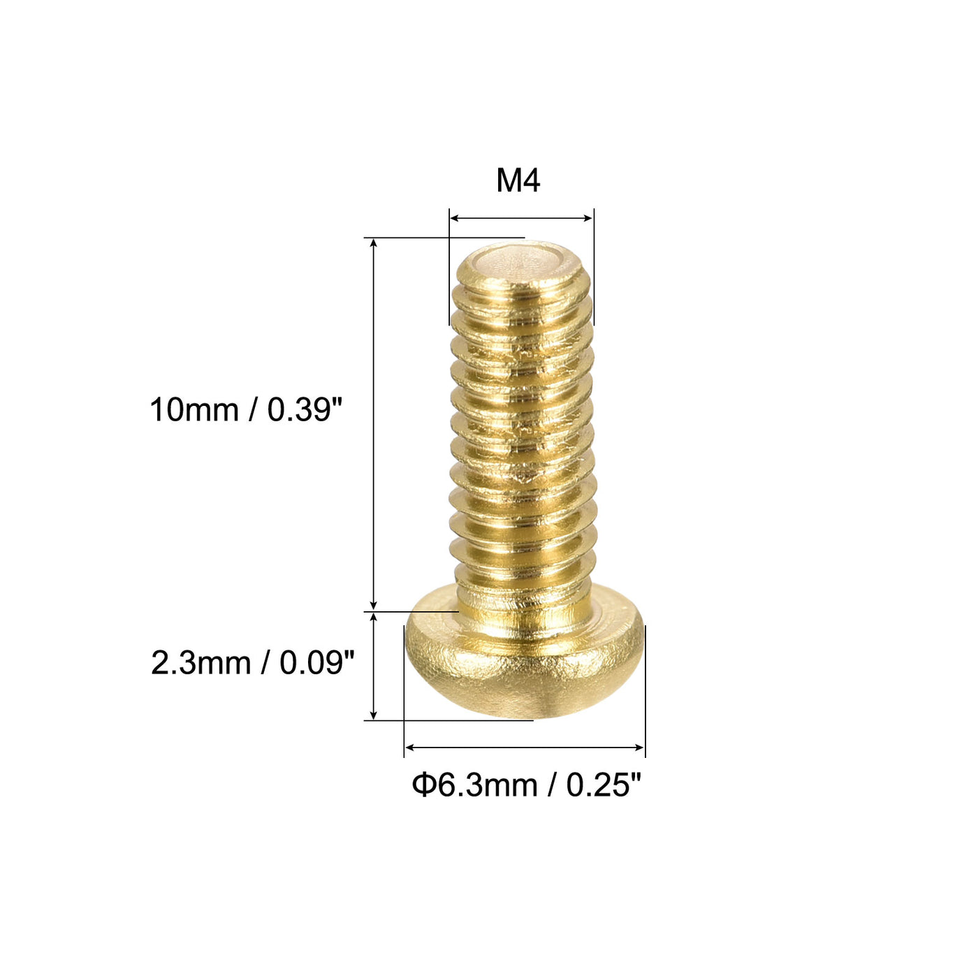 Harfington Brass Machine Screw, Phillips Pan Head Fastener Bolts for Furniture, Office Equipment, Electronics