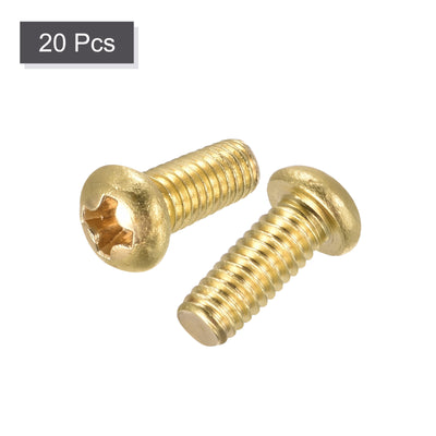 Harfington Brass Machine Screw, Phillips Pan Head Fastener Bolts for Furniture, Office Equipment, Electronics