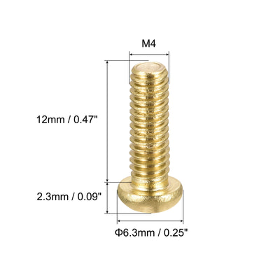 Harfington Brass Machine Screw, Phillips Pan Head Fastener Bolts for Furniture, Office Equipment, Electronics