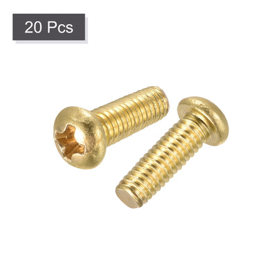 Harfington Brass Machine Screw, Phillips Pan Head Fastener Bolts for Furniture, Office Equipment, Electronics