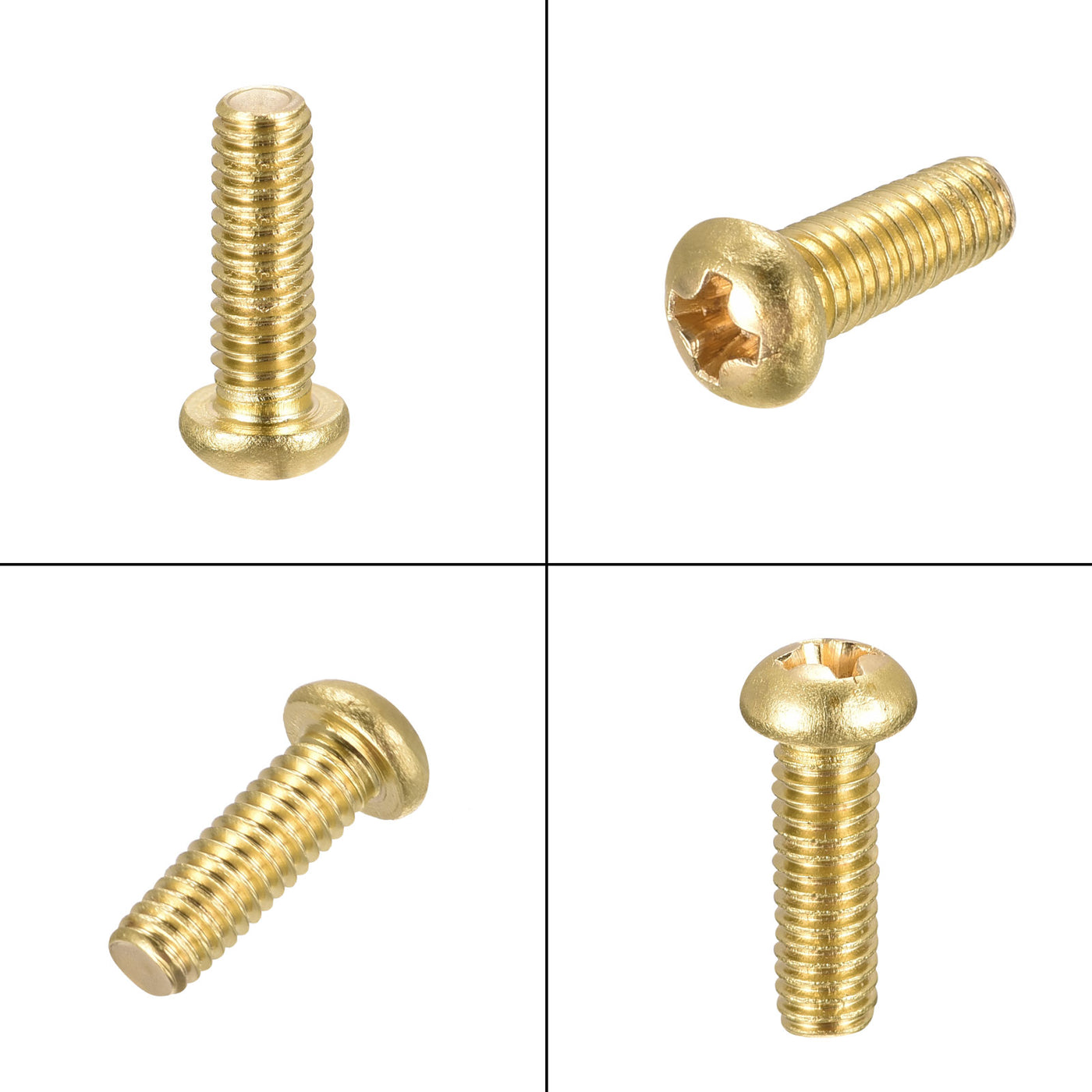 Harfington Brass Machine Screw, Phillips Pan Head Fastener Bolts for Furniture, Office Equipment, Electronics