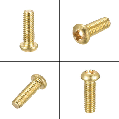 Harfington Brass Machine Screw, Phillips Pan Head Fastener Bolts for Furniture, Office Equipment, Electronics