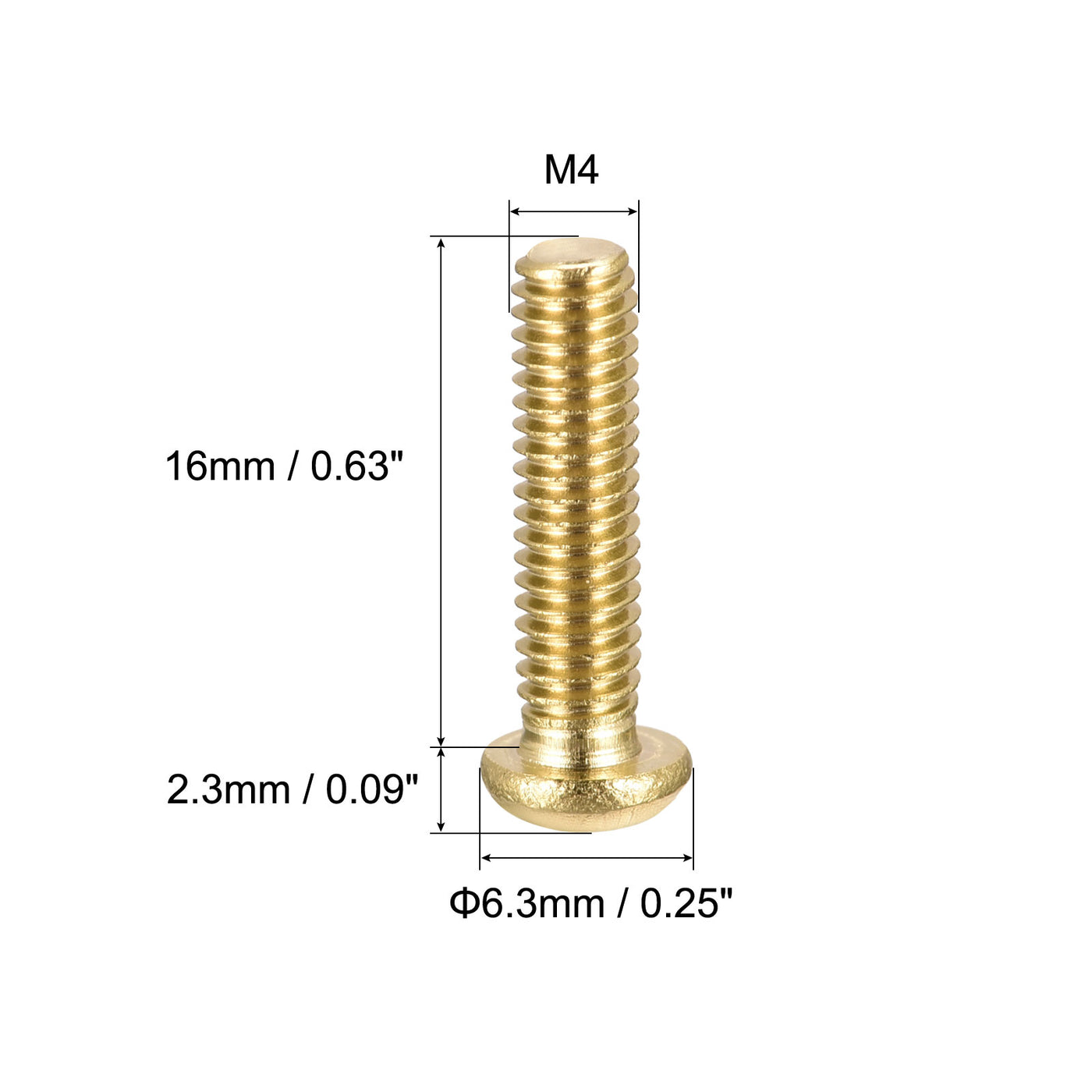 Harfington Brass Machine Screw, Phillips Pan Head Fastener Bolts for Furniture, Office Equipment, Electronics