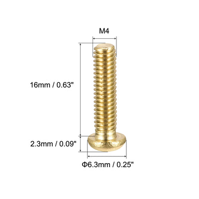 Harfington Brass Machine Screw, Phillips Pan Head Fastener Bolts for Furniture, Office Equipment, Electronics